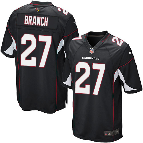 Men's Game Tyvon Branch Nike Jersey Black Alternate - #27 NFL Arizona Cardinals